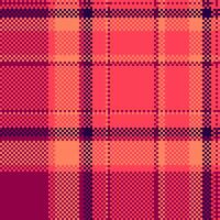 Vivid texture seamless plaid, flooring textile pattern . Mat tartan fabric background check in red and pink colors. vector