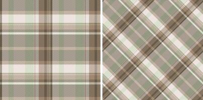 Plaid fabric pattern of texture tartan with a seamless check background textile. Set in novelty colors for latest trends in modern everyday fashion prints. vector