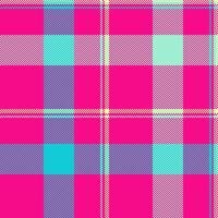 Texture seamless background of plaid tartan with a check textile pattern fabric. vector