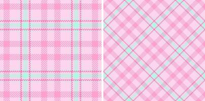 Fabric pattern textile of tartan seamless with a check texture plaid background. Set in kids colors. New years eve fashion trends. vector