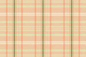 New york check textile tartan, book background plaid seamless. Weave texture fabric pattern in blanched almond and orange colors. vector