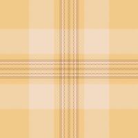 Furry plaid check background, gorgeous tartan fabric textile. Diverse texture seamless pattern in amber and light colors. vector
