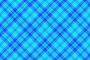 Fibre textile texture, gingham seamless fabric tartan. Pure pattern plaid check background in bright and cyan colors. vector