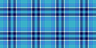 Azul textile background tartan, oilcloth plaid pattern texture. Mosaic seamless fabric check in blue and cyan colors. vector
