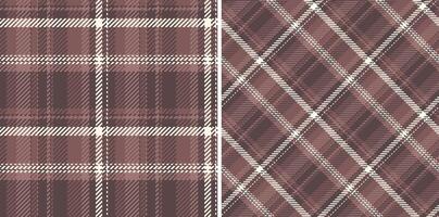 Fabric plaid background of tartan seamless with a pattern textile check texture. Set in fall colors. Unique gift paper designs for presents. vector