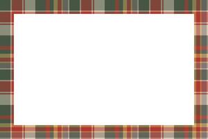 Rectangle frame vintage pattern design template. Border designs plaid fabric texture. Scottish tartan background for collage art, gif card, handmade crafts. vector