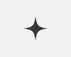 Star icon, shape. Abstract design spark sign. Black and white silhouette vector