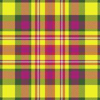 Pixel background design. Modern seamless pattern plaid. Square texture fabric. Tartan scottish textile. Beauty color madras ornament. vector