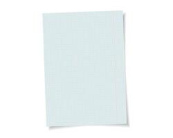 school note book paper with realistic shadow. White blank page isolated on background. Mock up template. vector