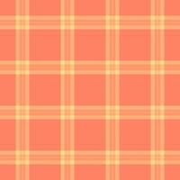 Screen fabric plaid, 60s pattern tartan texture. Many background textile check seamless in orange and red colors. vector