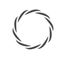 Round frame black and white ornament. Graphic border doodle. Ring curve link connection vector