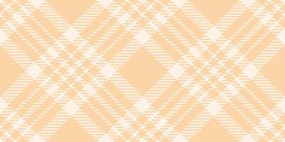 Pure fabric check, good texture tartan textile. King pattern seamless plaid background in orange and old lace colors. vector