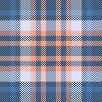 Intricate texture textile plaid, christmas tartan seamless background. Custom fabric check pattern in blue and red colors. vector