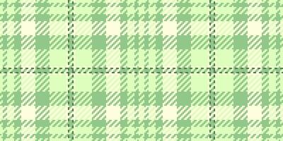 Curve seamless textile tartan, pixel fabric check pattern. New year background plaid texture in green and light colors. vector