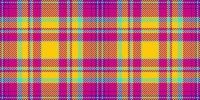 Complexity pattern check fabric, sewing textile texture. Ornament tartan seamless plaid background in pink and bright colors. vector