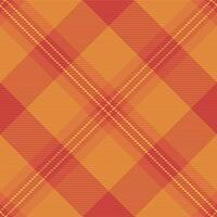 Domestic pattern background, stitched seamless textile texture. Minimalist tartan check fabric plaid in orange and red colors. vector