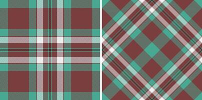 Background pattern check of plaid fabric tartan with a texture seamless textile. Set in popular colors for symmetry tissue designs in fashion. vector