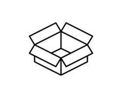 Delivery packaging icon. Cargo cardboard box icons. Carton package sign from line geometric shapes. vector