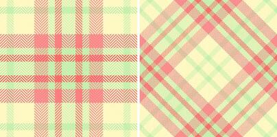 Plaid tartan of texture pattern seamless with a background check fabric textile. Set in spring colors for fashion trends for every season and holiday. vector