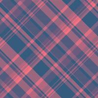 Glen tartan fabric plaid, madras texture seamless textile. Colourful pattern background check in red and cyan colors. vector