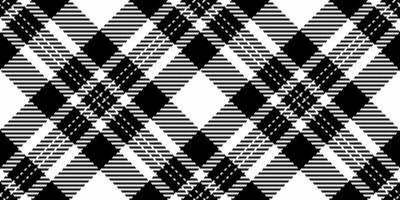 Panel textile check , installing plaid pattern fabric. Cosy tartan texture background seamless in black and white colors. vector