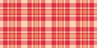 Knit textile pattern texture, anniversary tartan seamless plaid. Fiber background check fabric in red and orange colors. vector