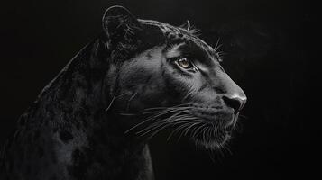 Portrait of an animal of black leopard wildlife photography photo