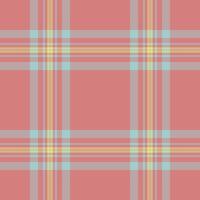 Infant plaid texture fabric, finish pattern textile tartan. Diverse seamless background check in red and pastel colors. vector