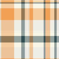 Bedding plaid tartan, fur seamless pattern fabric. Creativity texture textile background check in orange and white colors. vector