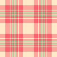 Perfect pattern texture, cut out seamless textile plaid. Variety fabric check tartan background in red and blanched almond colors. vector