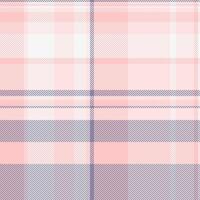 Blank plaid pattern textile, quilt background fabric check. Twill tartan texture seamless in misty rose and light colors. vector