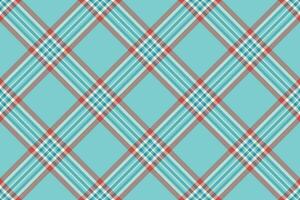 Checked check tartan fabric, effect pattern textile. Festival background texture plaid seamless in teal and red colors. vector