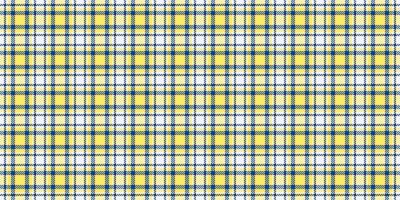 Figure texture plaid, 70s background seamless textile. Dining pattern tartan fabric check in blue and yellow colors. vector