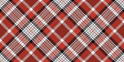 Artistic plaid textile, equal pattern check background. Checker seamless tartan fabric texture in red and white colors. vector