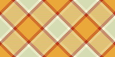 Cotton background seamless fabric, pano tartan textile. Countryside check pattern plaid texture in amber and light colors. vector