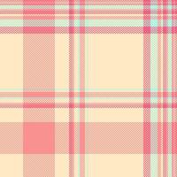 Quiet plaid pattern, ethnicity check textile fabric. Towel background texture tartan seamless in red and bisque colors. vector
