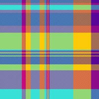 Designer pattern background check, youth tartan texture. Craft fabric plaid textile seamless in teal and bright colors. vector