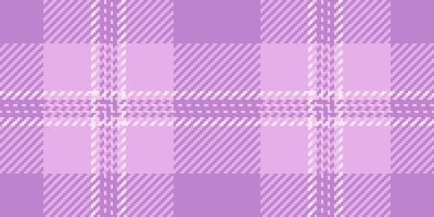 Endless tartan texture background, bandanna pattern seamless. Rough textile check fabric plaid in light and purple colors. vector
