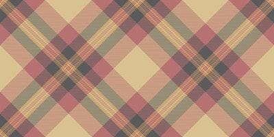 Cotton background seamless pattern, decor check tartan textile. Improvement plaid fabric texture in red and amber colors. vector