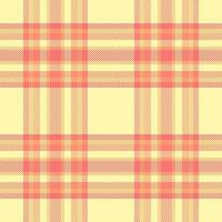 Cute seamless plaid textile, deco tartan fabric. Grand background texture pattern check in red and light colors. vector