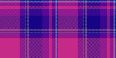 Bag plaid pattern tartan, occupation check textile . Detailed fabric background texture seamless in pink and indigo colors. vector