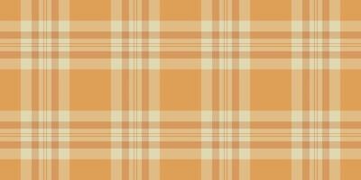 Random fabric plaid check, wool textile tartan texture. Multicultural seamless background pattern in orange and burly wood colors. vector
