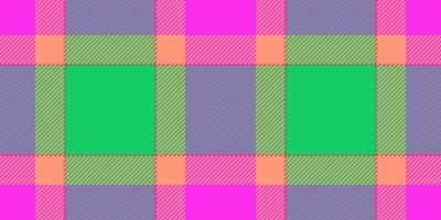 Comfortable background texture pattern, skirt seamless plaid tartan. Tradition textile check fabric in green and magenta colors. vector