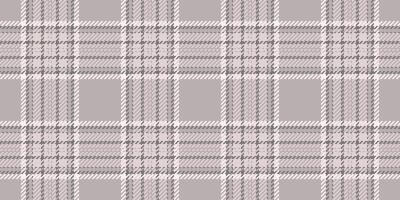 Tweed check seamless fabric, knit pattern plaid texture. Apparel textile background tartan in grey and white colors. vector