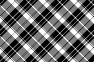 Relief fabric check textile, curve plaid background seamless. Stroke pattern tartan texture in gray and black colors. vector