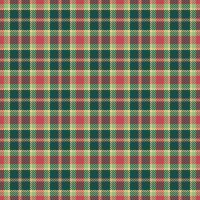 Fashion fabric pattern, korean seamless check tartan. Large textile plaid texture background in teal and red colors. vector