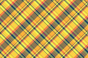 Domestic pattern check background, fade plaid fabric texture. Weave seamless textile tartan in yellow and amber colors. vector