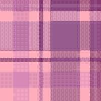 Rag texture check fabric, male seamless textile. Cotton tartan background plaid pattern in pink and red colors. vector