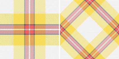 Texture seamless background of fabric plaid with a tartan textile check pattern. Set in favorite colors. Modern rug designs for home decor. vector