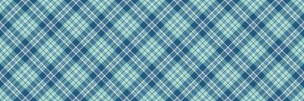 Wide check seamless pattern, online plaid fabric. Kid textile texture tartan background in light and cyan colors. vector